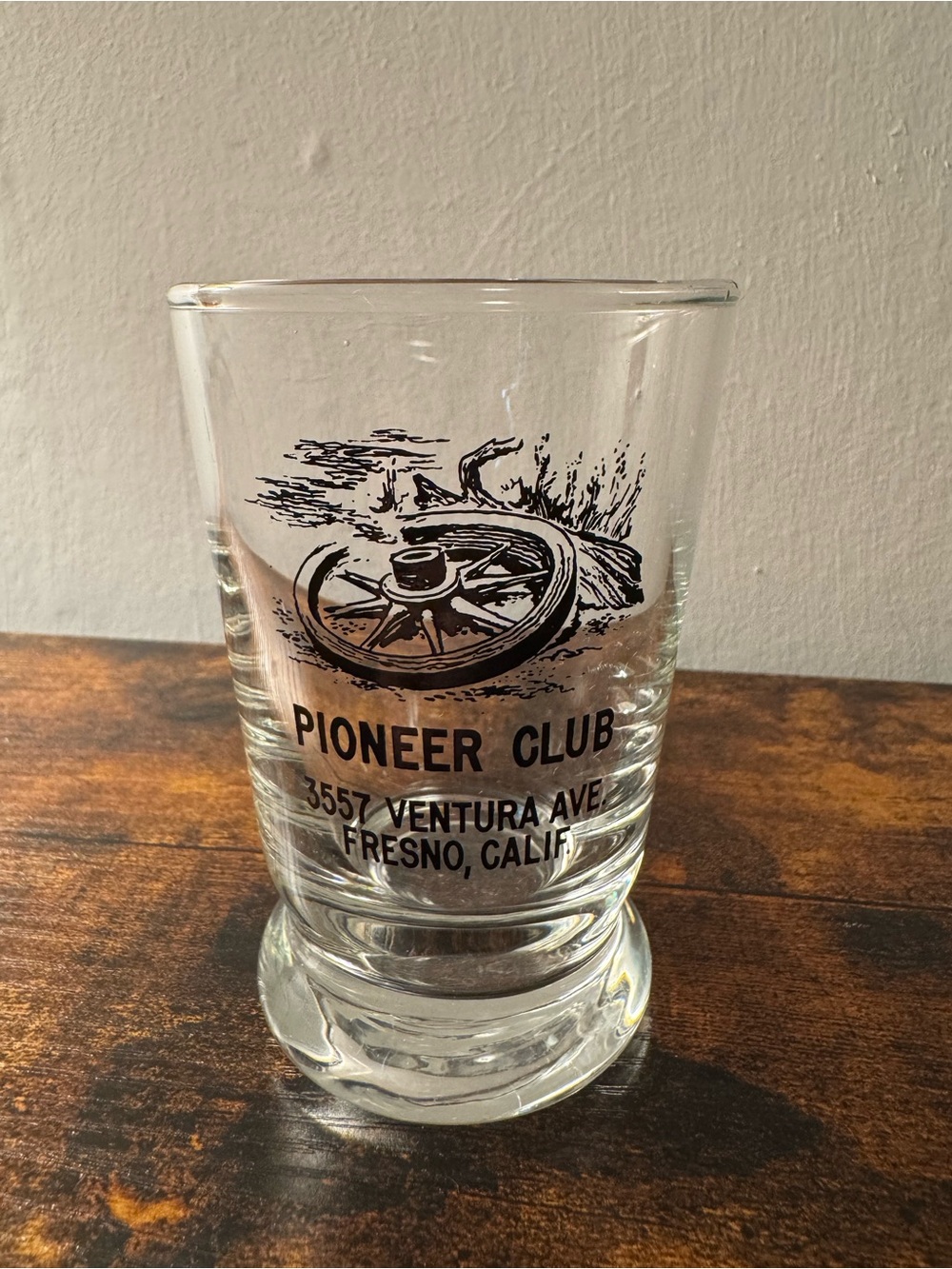 Vintage Pioneer Club Fresno, CA Glass - 4”